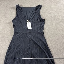 RIHOAS Women  s Black Textured Sleeveless Mini Dress V-Neck Size S NWT