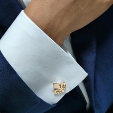 2025New Fleur-de-lis Cufflinks 18K Gold-Plated Stainless Steel, Four Finishes