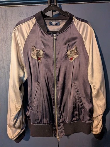 studious genji limited sukajan light blouson navy silver black size 3 japan rare image 17
