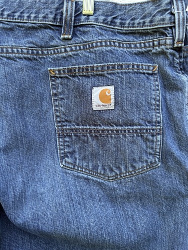 Carhartt Jeans Mens Sz 46x30 Blue Relaxed Fit Straight Outdoor Workwear BD5119-M - Picture 3 of 5