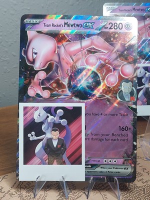 Pokémon Team Rocket's Mewtwo Ex #205 Jumbo Card Holo Black Star