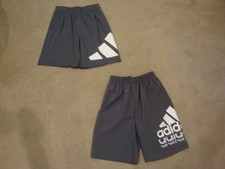 Lot of 2 EUC Adidas Youth Performance Logo Shorts Gray Youth Large