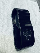 RADO Jubil Black Ceramic Rectangle Analog Quartz Chronograph Date Watch