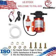 12V 120GPH Electric Fuel Transfer Pump Kit For Gas Diesel w/ Hose Clips 3A, 40W,