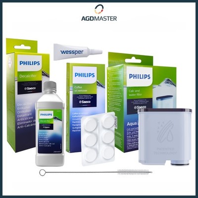 Philips Saeco Pflegeset, Entkalker CA6700, Wasserfilter, Aqua Clean, Fettlöser