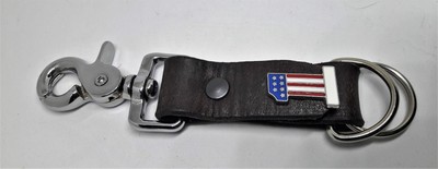 Handmade Keychain aus G3-Trageriemen | Leder | Chromkarabiner | 14 cm