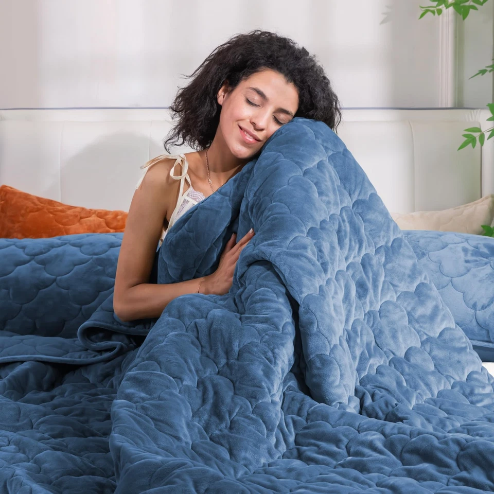 Бархатное одеяло комплект королевский размер - роскошь легкий бархат кровать одеяло и 2 таблетки... - Изображение 2 из 4