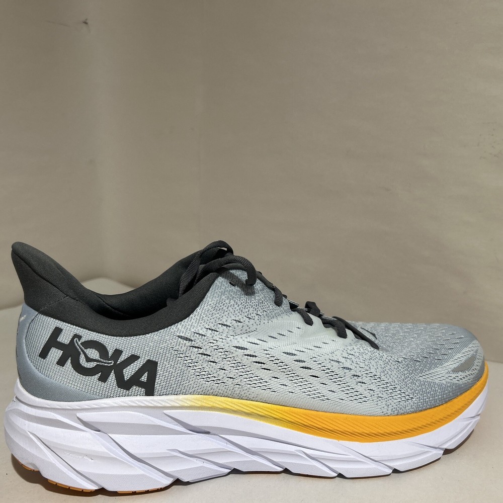 Size 12 D- Hoka Men’s Clifton 8 Fog Grey