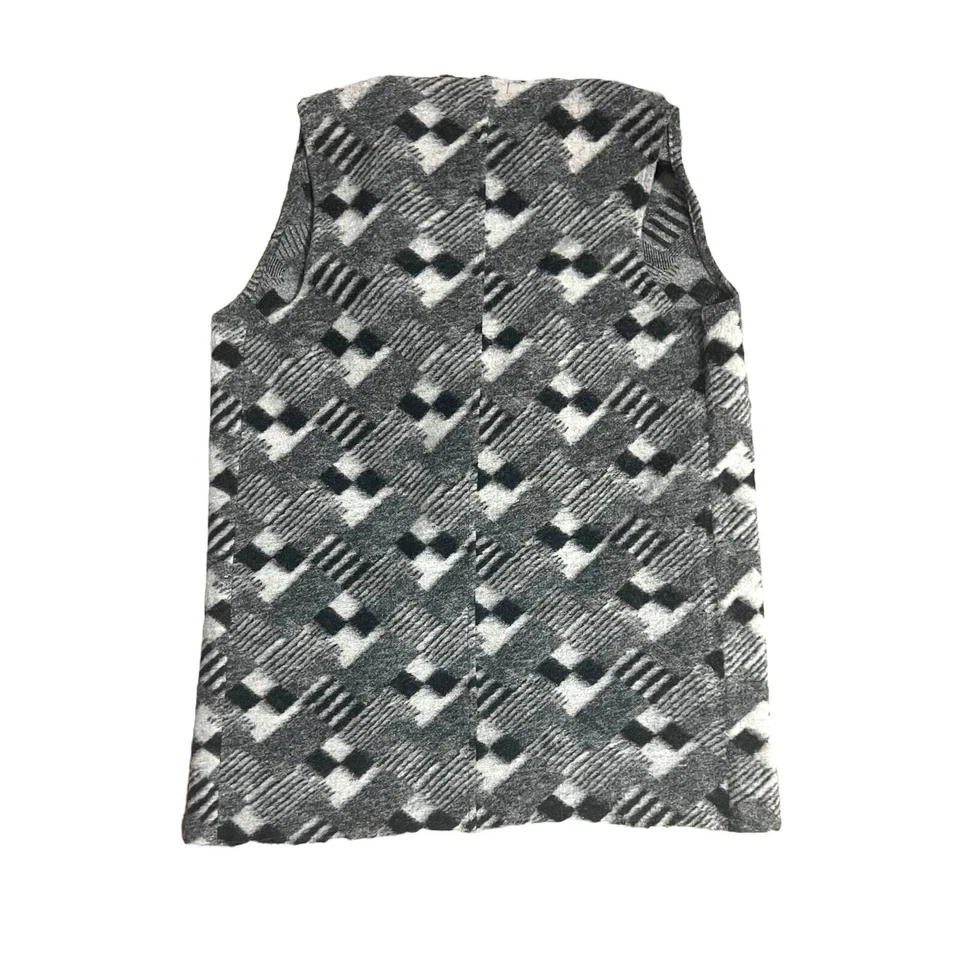 Willi Smith Wool Blend Sweater Waterfall Open Vest Size Large Gray Black - Image 4 of 4