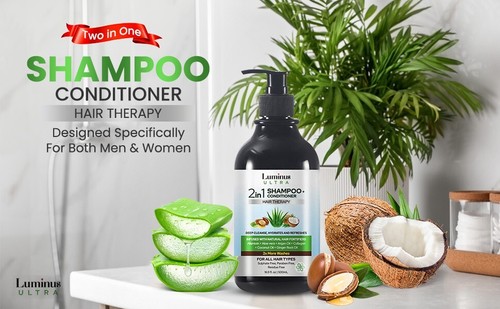 2 in 1 Organic Shampoo and Conditioner for All Hair Type Sulphate & Paraben Free - Picture 3 of 15