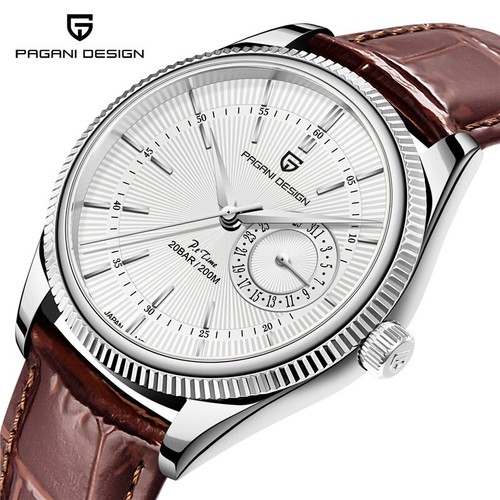 Reloj de cuarzo Pagani Design PD-1689 para hombre Japón 200M impermeable correa de cuero caja - Imagen 8 de 17
