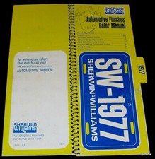 CAR PAINT CATALOG 1977 AUTOMOTIVE FINISH COLOR MANUAL SHERWIN WILLIAMS