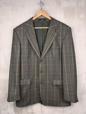 Daks London Check Multicolor Tweed Wool Size 42L