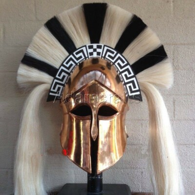 18 gauge Steel Copper Coated Medieval Greek Corinthian Helmet Spartan Helmet TQ