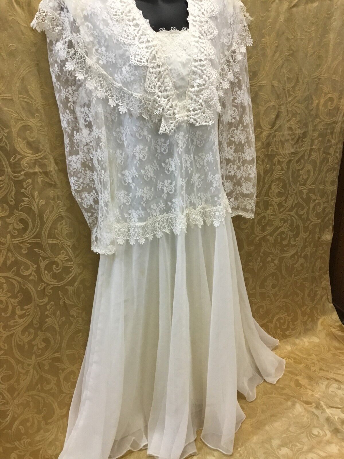 vintage SCOTT McCLINTOCK Wedding Dress Lace Embro… - image 20