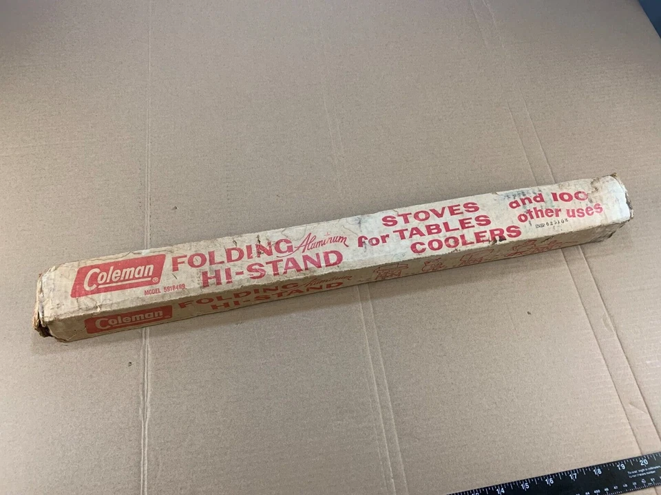 De Colección Años 50 60 Coleman Aluminio Plegable Mesa Estufa Enfriador Camping Soporte de Viaje Foto 3 de 4