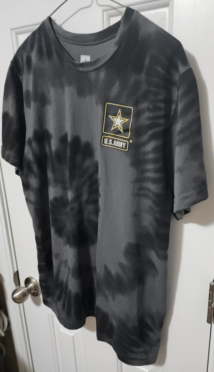★AMl PARlS★ [Army] SS25 Short Sleeve T-Shirt FTS146.JE0110 Men's US Army Logo Black Tie Dye T-Shirt Short Sleeve US