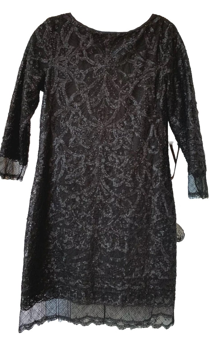 Elie Tahari Classy And Elegant LACE sequin Little Black Dress, SZ 2 NWOT |  eBay