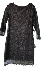 Elie Tahari Classy And Elegant LACE sequin Little Black Dress, SZ 2 NWOT