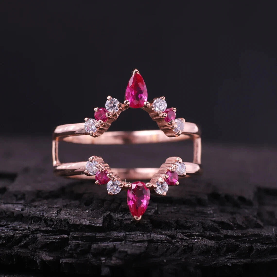 14k rose gold ring on sale enhancer