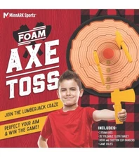 NIB! Foam Axe Throwing Indoor Game Includes 2 Lightweight Axes & Target Tomahawk