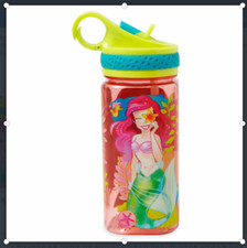 Disney Authentic Ariel Water Bottle Straw -The Little Mermaid - 16 oz - New