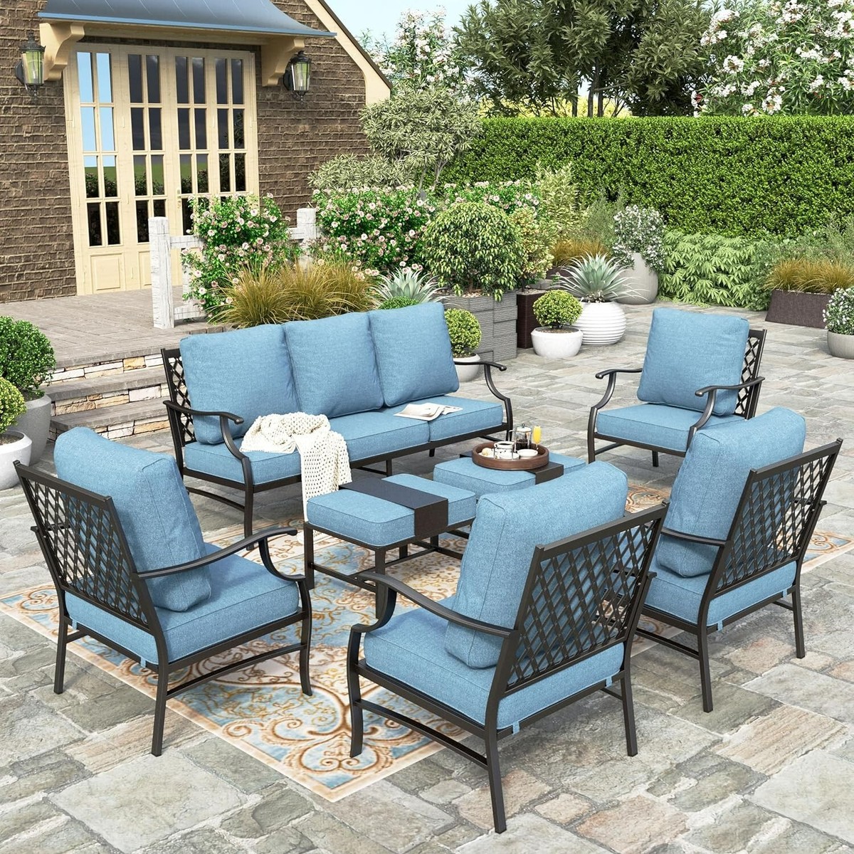 Patio Furniture Churanty Piece Outdoor Rope Sofa Set, All