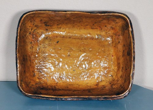 Antigua caja de comida china de bambú lacado con cubierta tejida c. 1890-1900 - Imagen 17 de 21