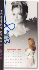Echo Johnson Signed 1999 Sirens Magazine Angels Calendar Promo Card Playboy Auto