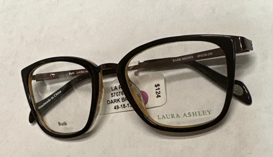 Nuevo~ Anteojos Laura Ashley RUTH Mujer 49-18-135 Monturas $124 MARRÓN OSCURO Foto 2 de 4