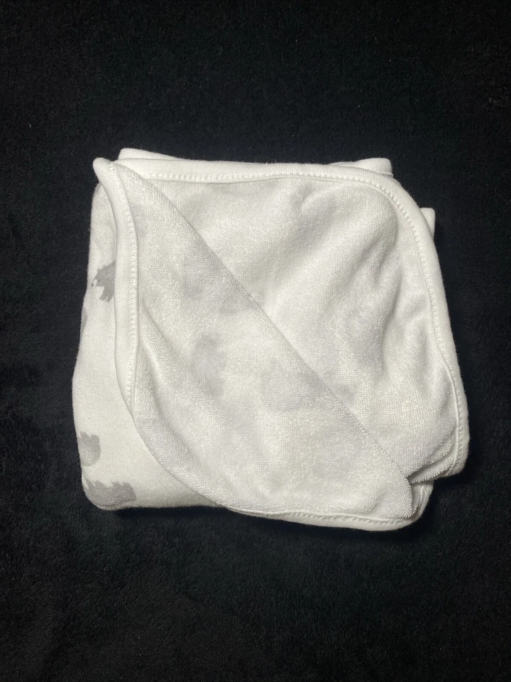 Manta Carters Just One You Baby Gris Oso Cachorros Blanco Terry Tejido Seguridad Lovey Foto 2 de 4