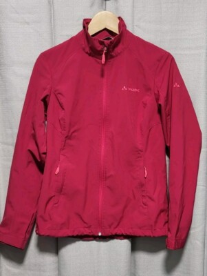 VAUDE Womens Windproof 100 Red L/weight jacket Hiking Cycling Ski UK XS - VGC