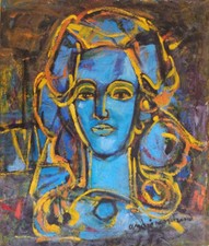 André MARCHAND (1907-1997) HsT Portrait de dame 61x51 cm École de Paris Fauvisme