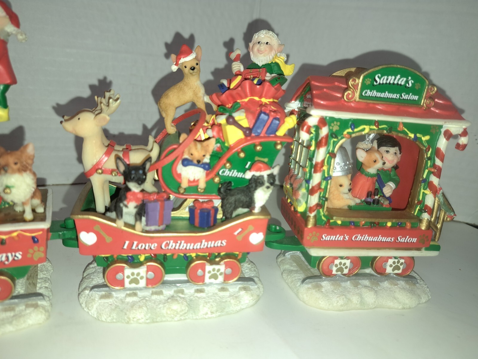 Danbury Mint Chihuahua Christmas Express Train Dog Holiday