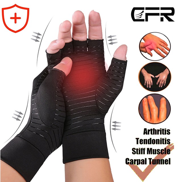 Arthritis Gloves Fingerless Medical Support Therapeutic Copper