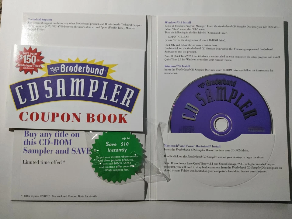 Broderbund 1996 CD SAMPLER Disk for Mac Windows - Demo Myst Kid Pix 1st Degree  - Image 3 of 3