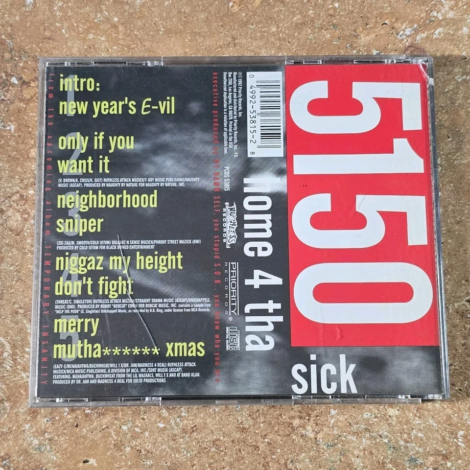 5150: Home 4 Tha Sick [EP] by Eazy-E (CD, Dec-1992, Priority Records)SINGLE - Image 2 of 4