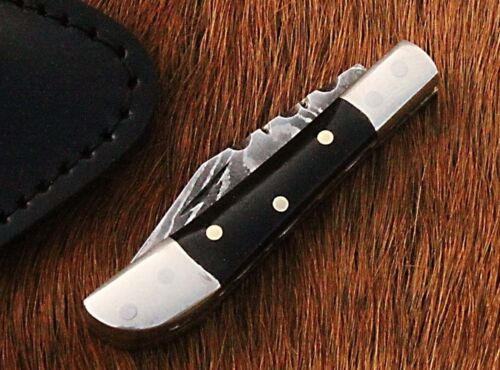 Handmade Damascus Mini Folding Knife Buffalo Horn Handle(CK146BH) - Photo 1/7