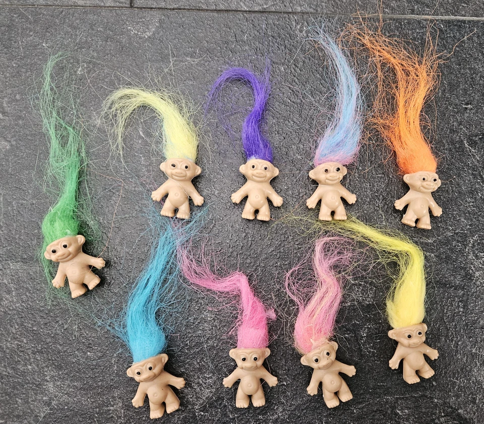 5x Mini 2cm Troll Figure Dolls Party Bag Fillers Cake Toppers Collectible Toys - Image 3 of 4