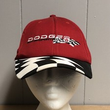 Vintage Dodge Hat Motorsports Checkered Racing Flag Red Snapback Made in USA