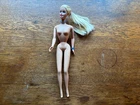 VINTAGE 1966 1998 MATTEL BARBIE DOLL PINK HAIR BOW BLUE NECKLACE + BRACELET