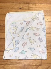 VTG Carter's Pastel Giraffe Bunny Bear Lamb Duck Cotton Baby Blanket HTF