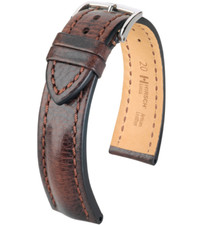 24MM Hirsch LUCCA Tuscan Calfskin Oysterglove Lining Leather Watch Strap Brown