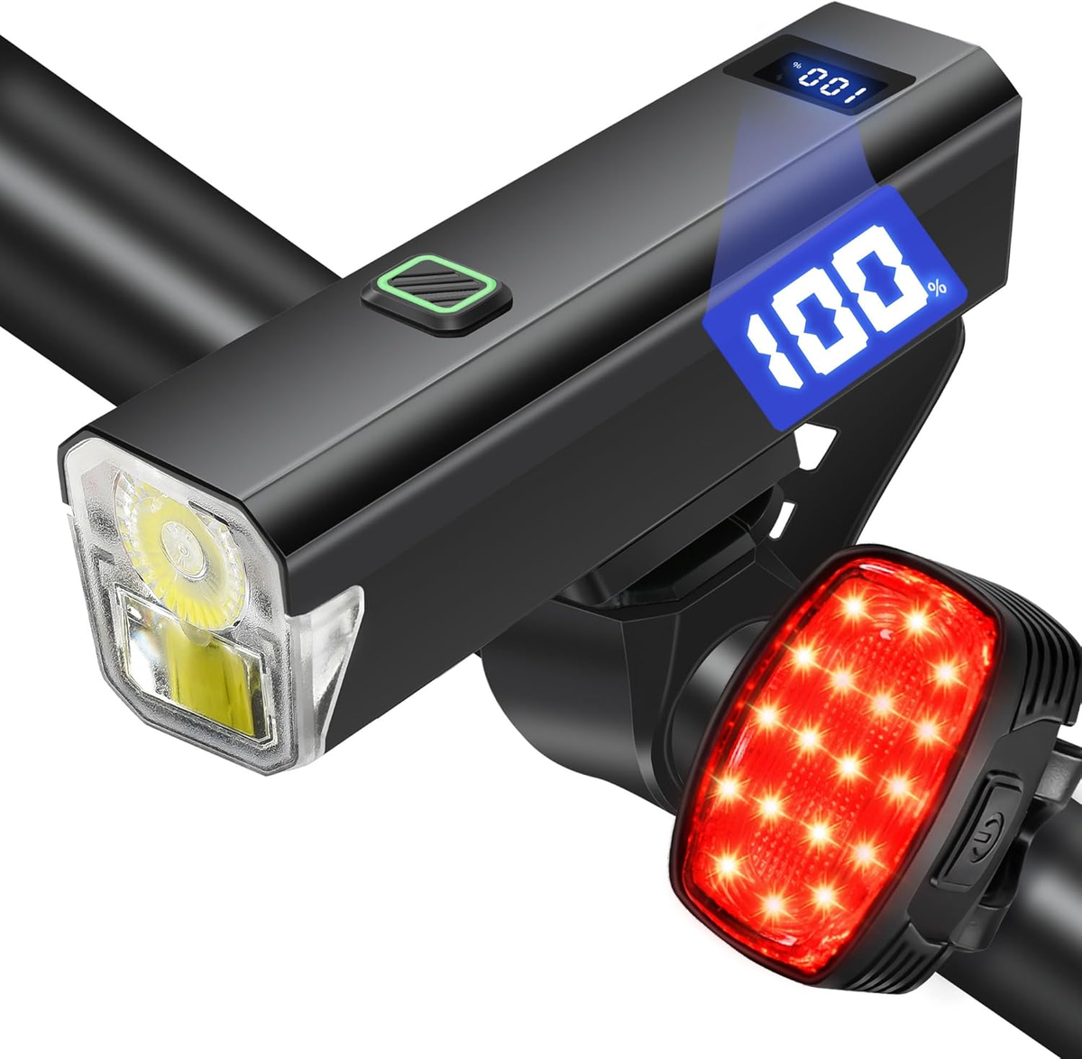 Bike Headlight USB-C Rechargeable, High Lumen Super Bright Bike Light Set  for Ni