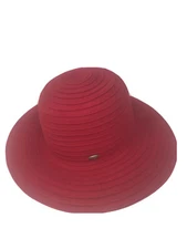 Women's Red Hat 100% Wool Felt  Scala Ribbed Design Good Used Condition