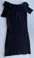 Womens BB Dakota Sweater Dress Small Black Off Shoulder Short Sleeve