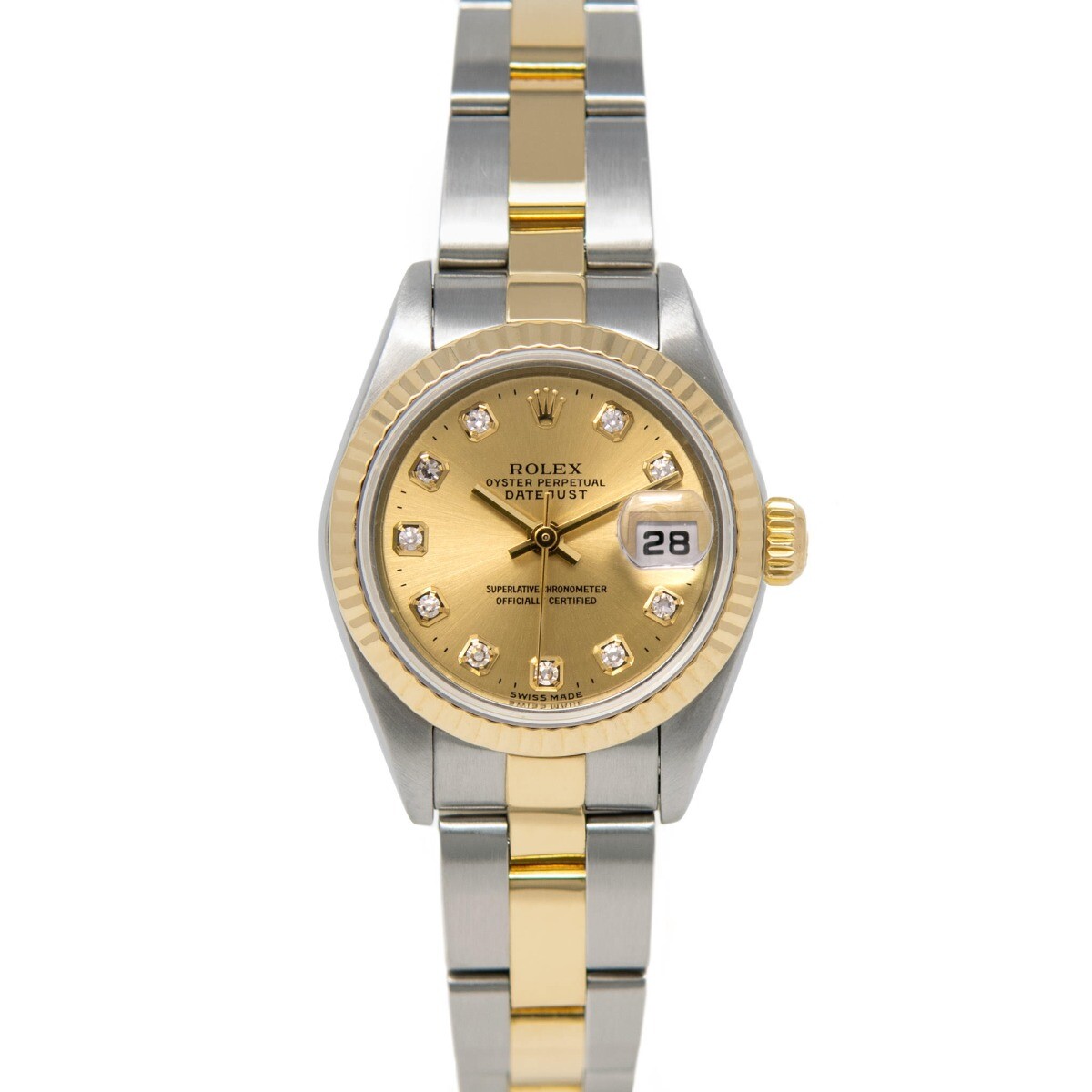 Rolex Lady-Datejust Steel & Gold 79173 Champagne Diamond, Oyster - Pre-owned