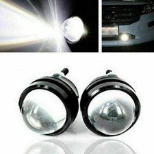 2x Led White Fish Eye Car Drl 15w Projector Lens Fog Lamps Daytime Running Light