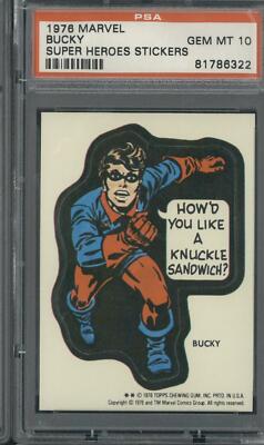 1976 Marvel Super Heroes Stickers Bucky PSA 10 | eBay