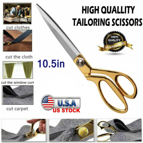 2PCS UPHOLSTERY SCISSORS Heavy Duty Ergonomic Shears Leather Tailor Industrial